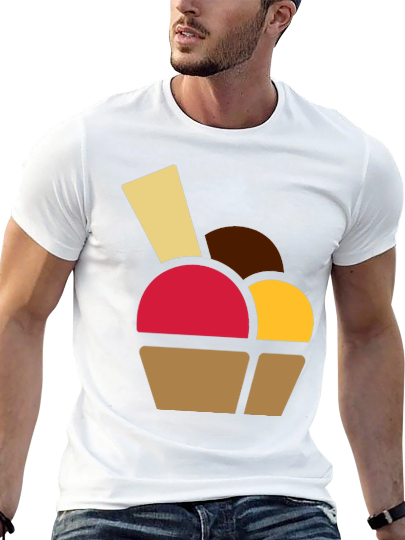 Fun Dessert Graphic Tee - Casual Black T-Shirt