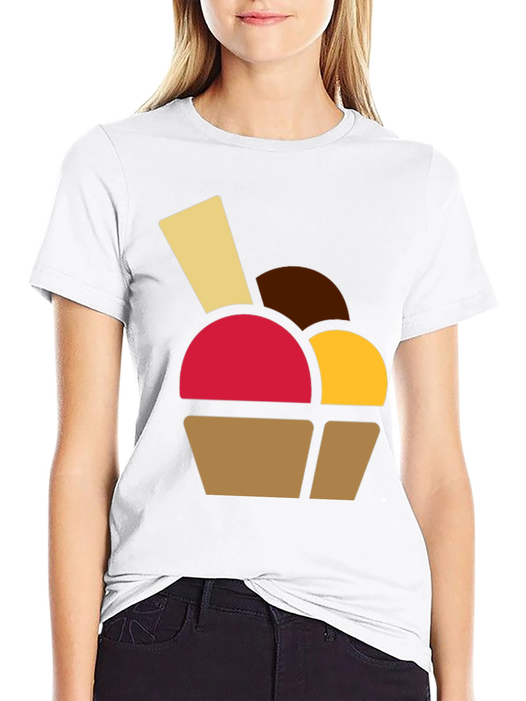 Fun Dessert Graphic Tee - Casual Black T-Shirt