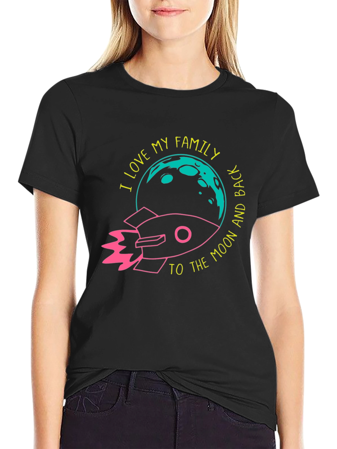 I Love My Family Rocket Graphic Tee