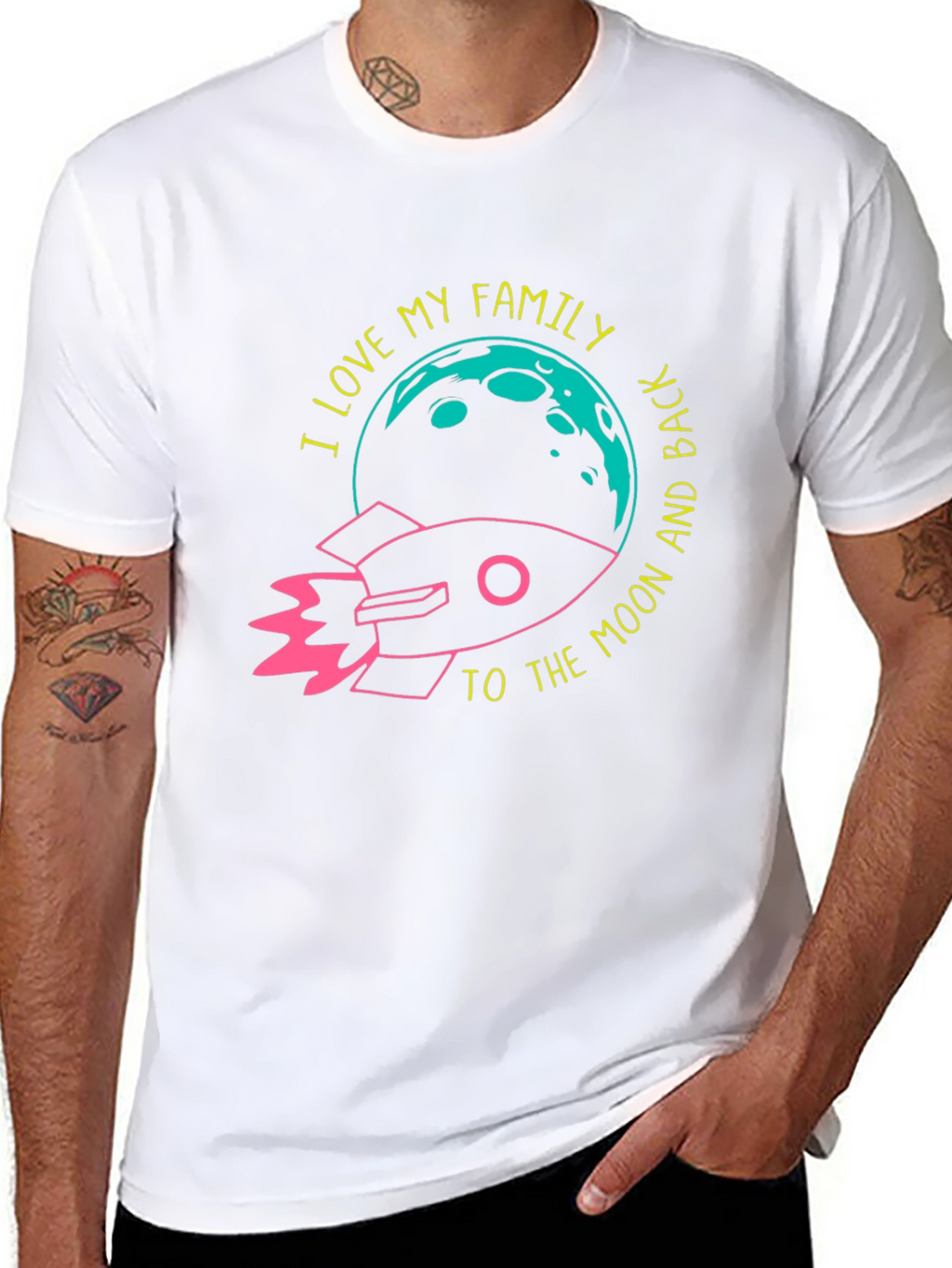 I Love My Family Rocket Graphic Tee