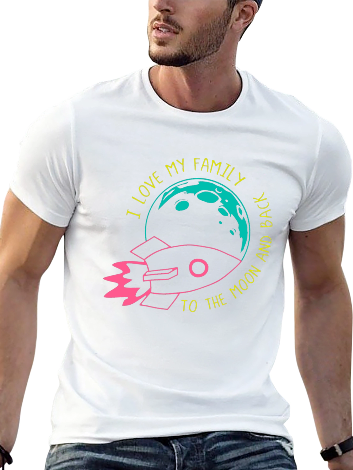 I Love My Family Rocket Graphic Tee