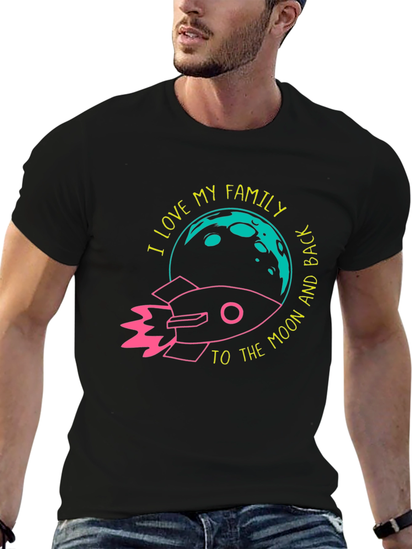 I Love My Family Rocket Graphic Tee
