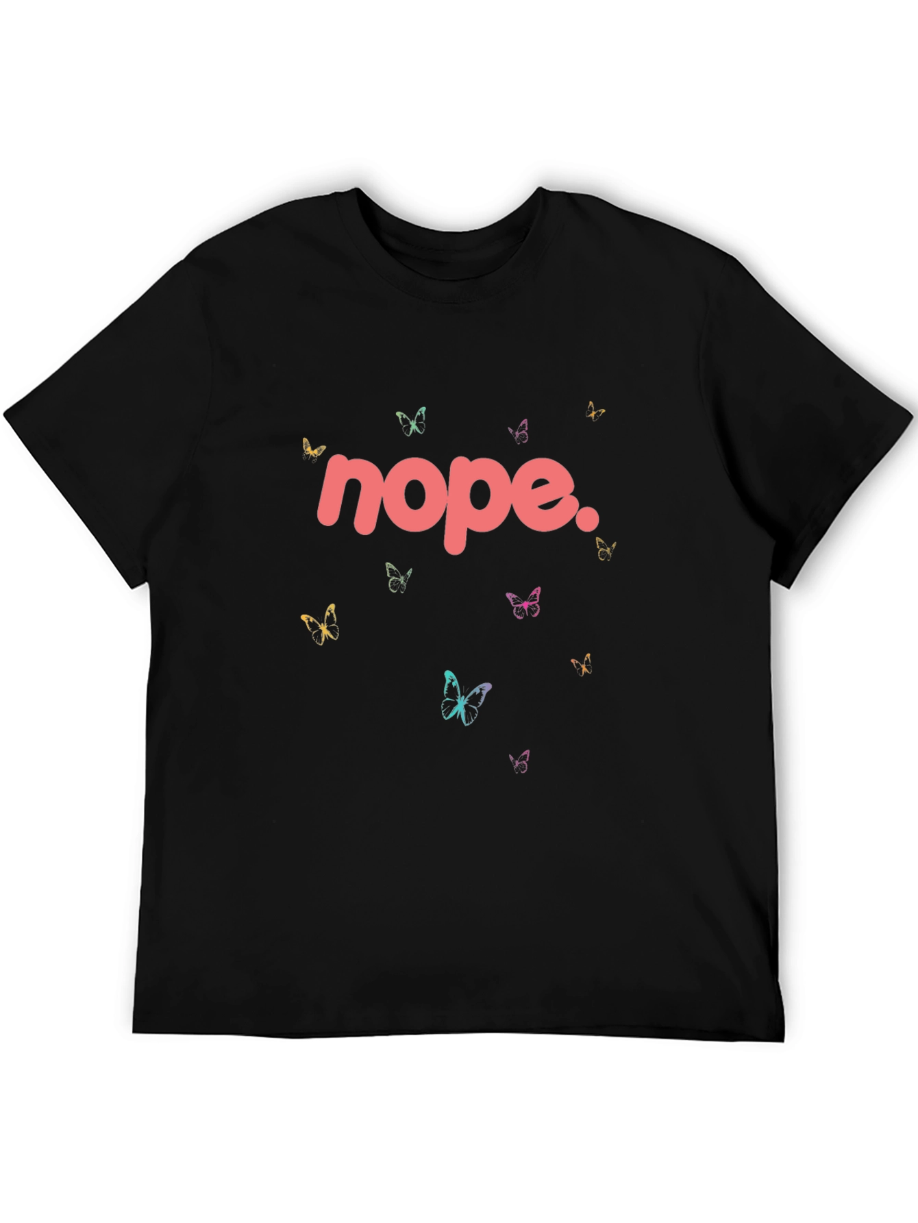 Nope Butterfly Graphic Tee - Stylish Casual Wear