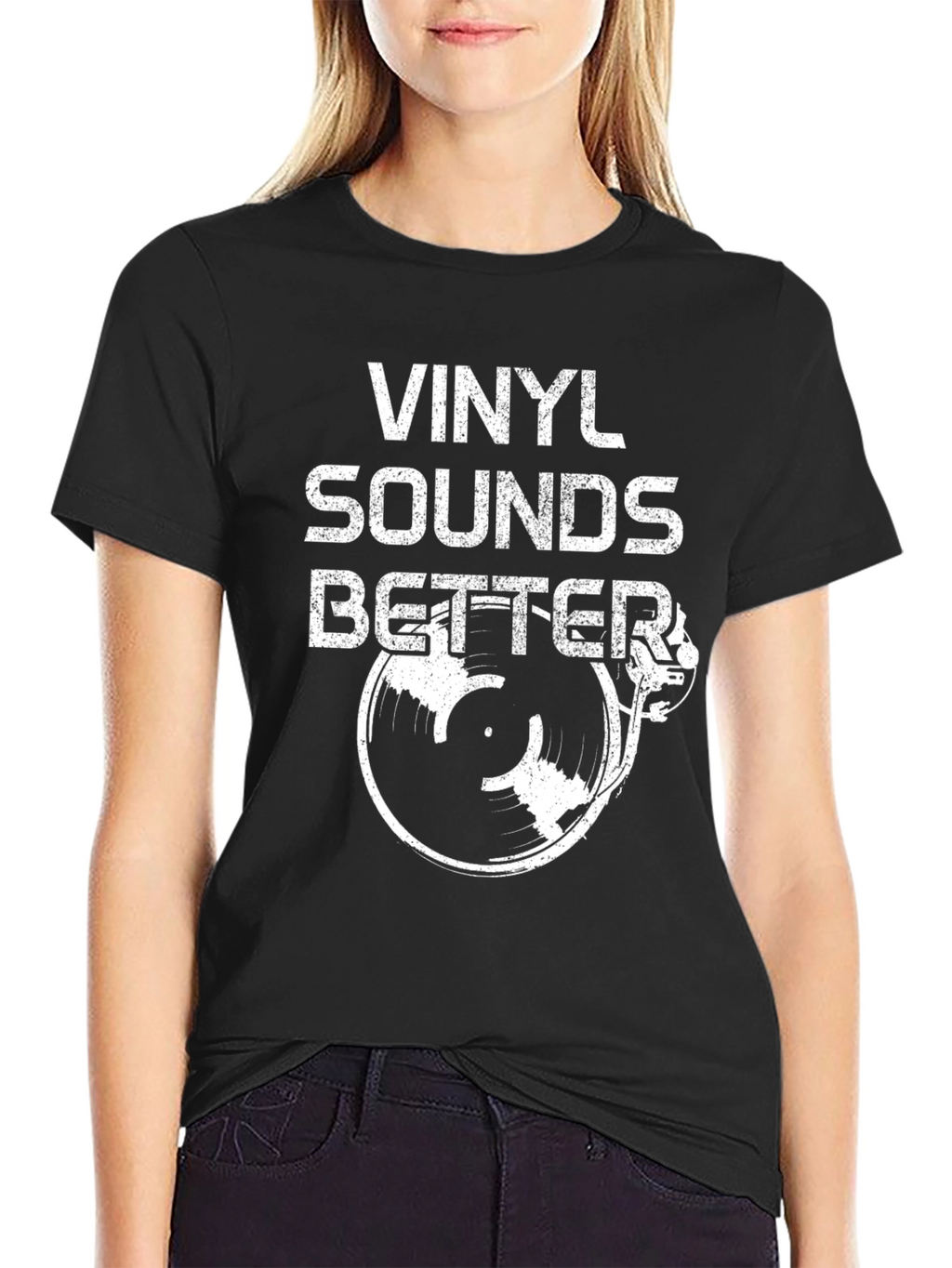 Vinyl Sounds Better Black Graphic Tee
