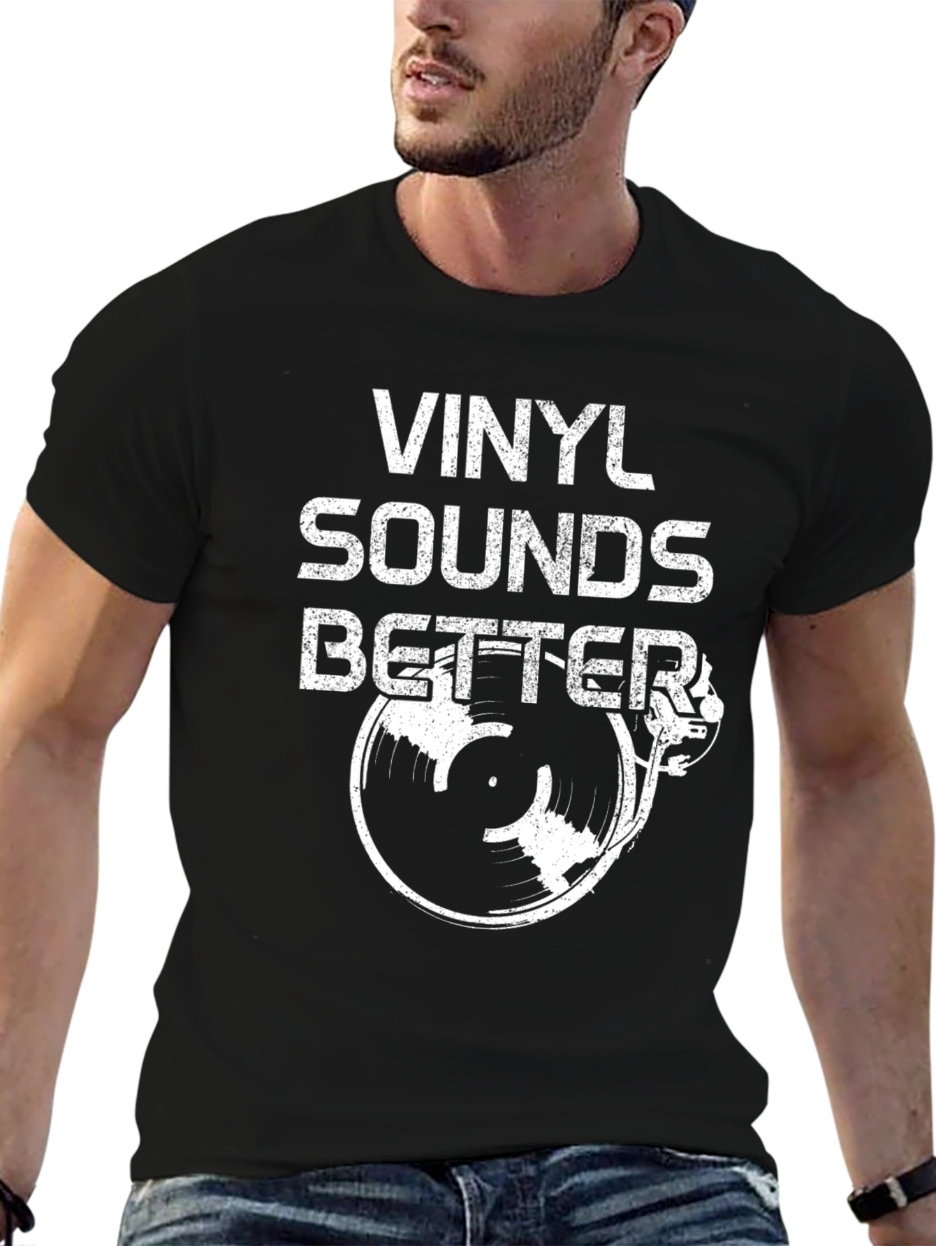 Vinyl Sounds Better Black Graphic Tee