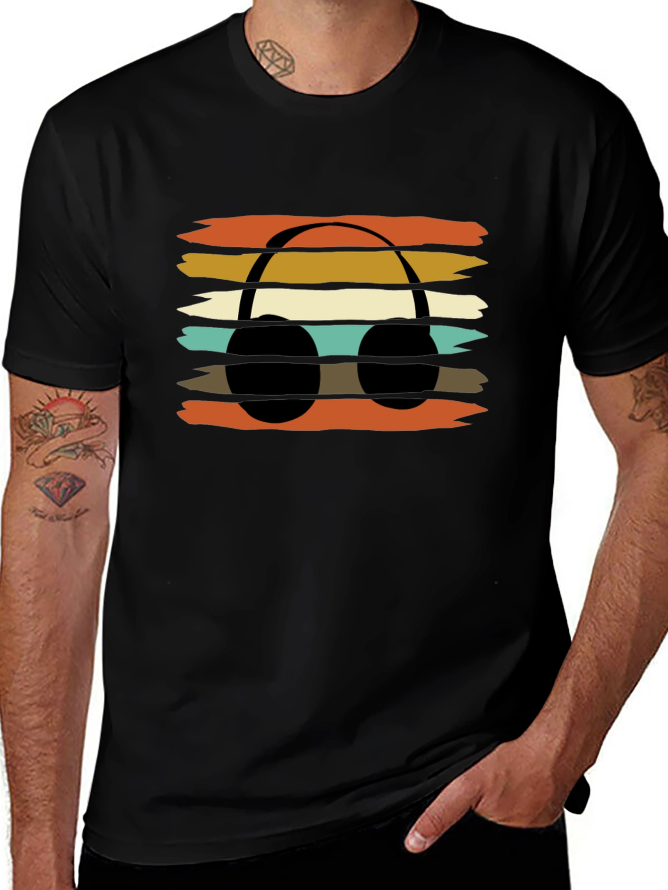 Retro Headphones Graphic Tee - Vintage Style Music Lover T-Shirt