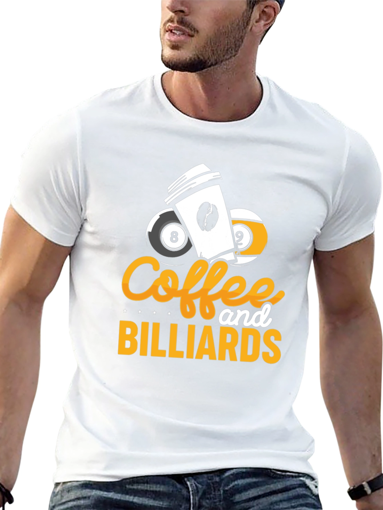 Coffee & Billiards Graphic Tee - Black