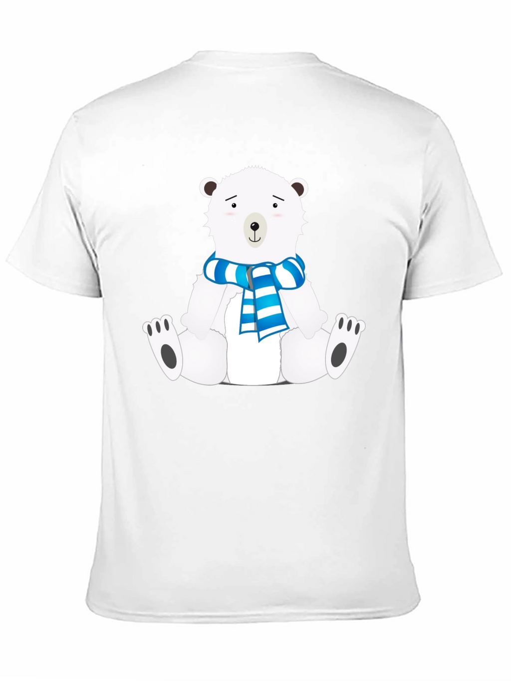 Polar Bear Scarf Graphic Black Tee