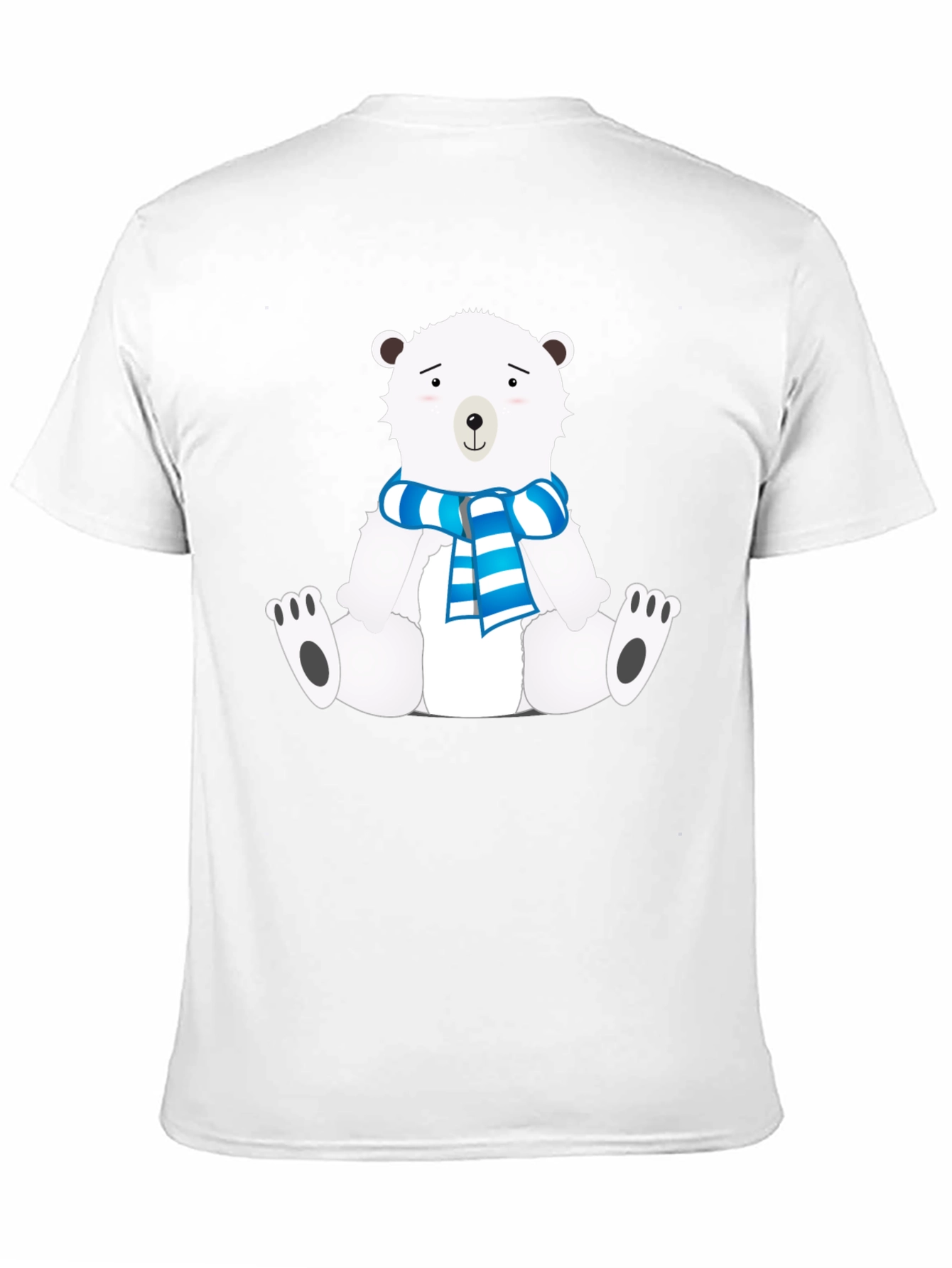Polar Bear Scarf Graphic Black Tee