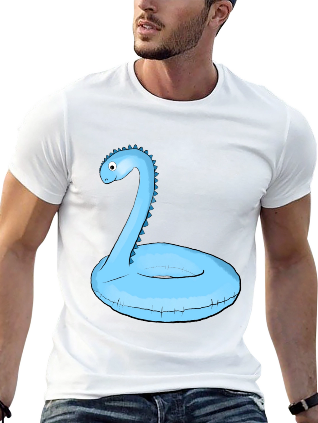 Dino Pool Float T-Shirt - Black Graphic Tee