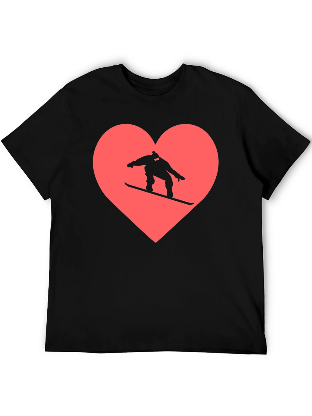 Snowboard Heart Graphic Tee - Black