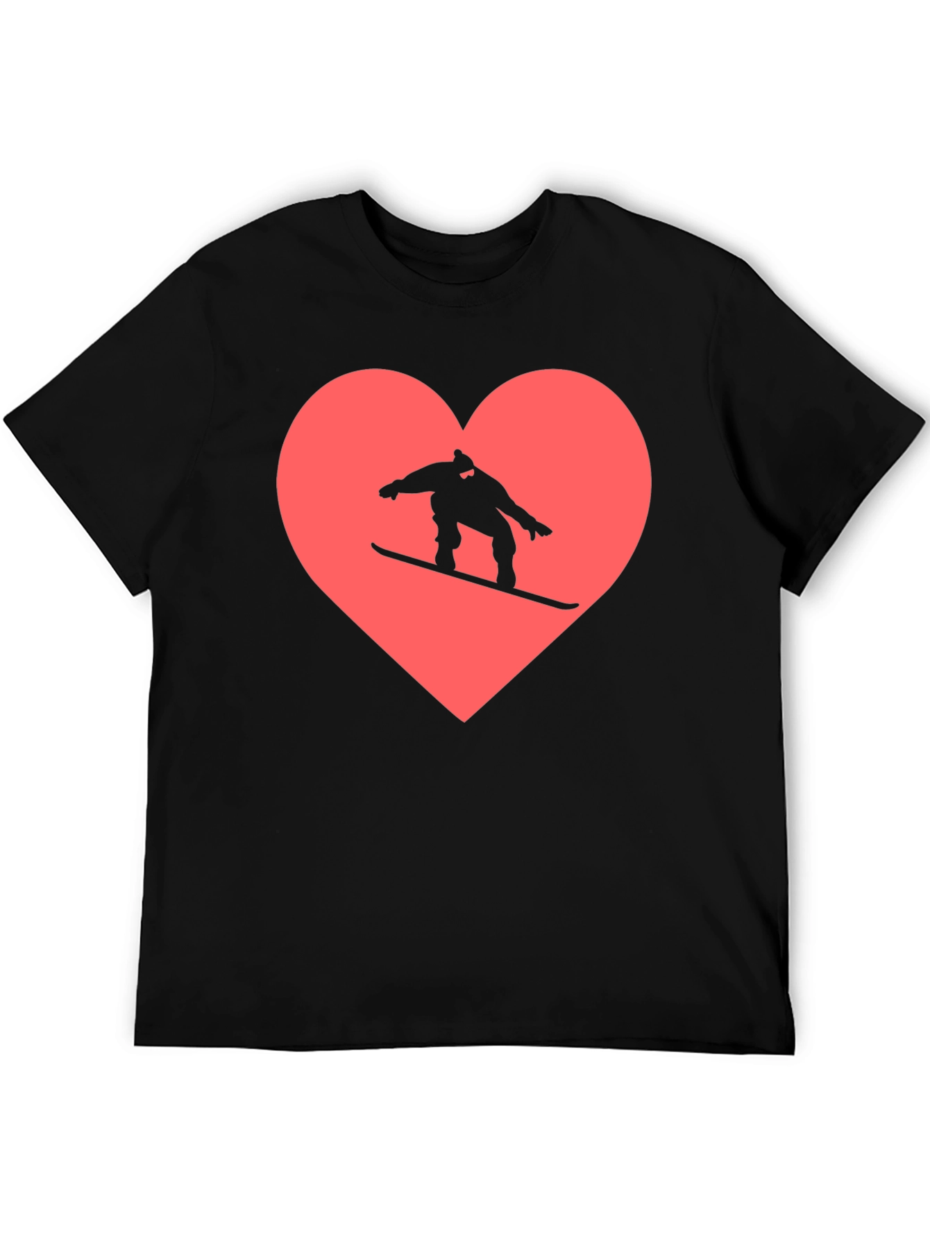 Snowboard Heart Graphic Tee - Black