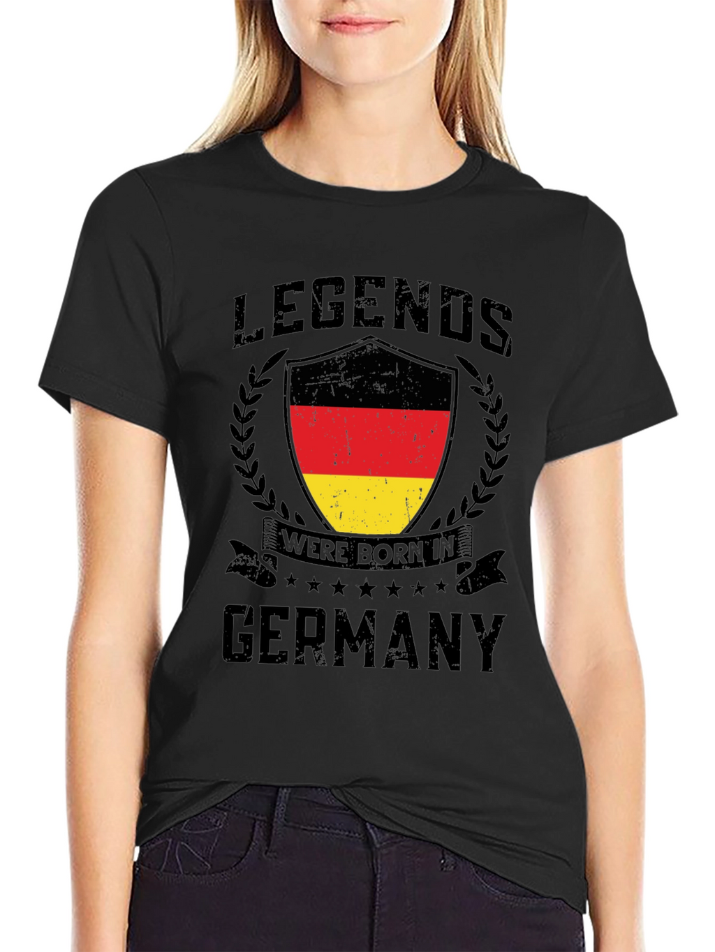 Legends Born in Germany Black T-Shirt