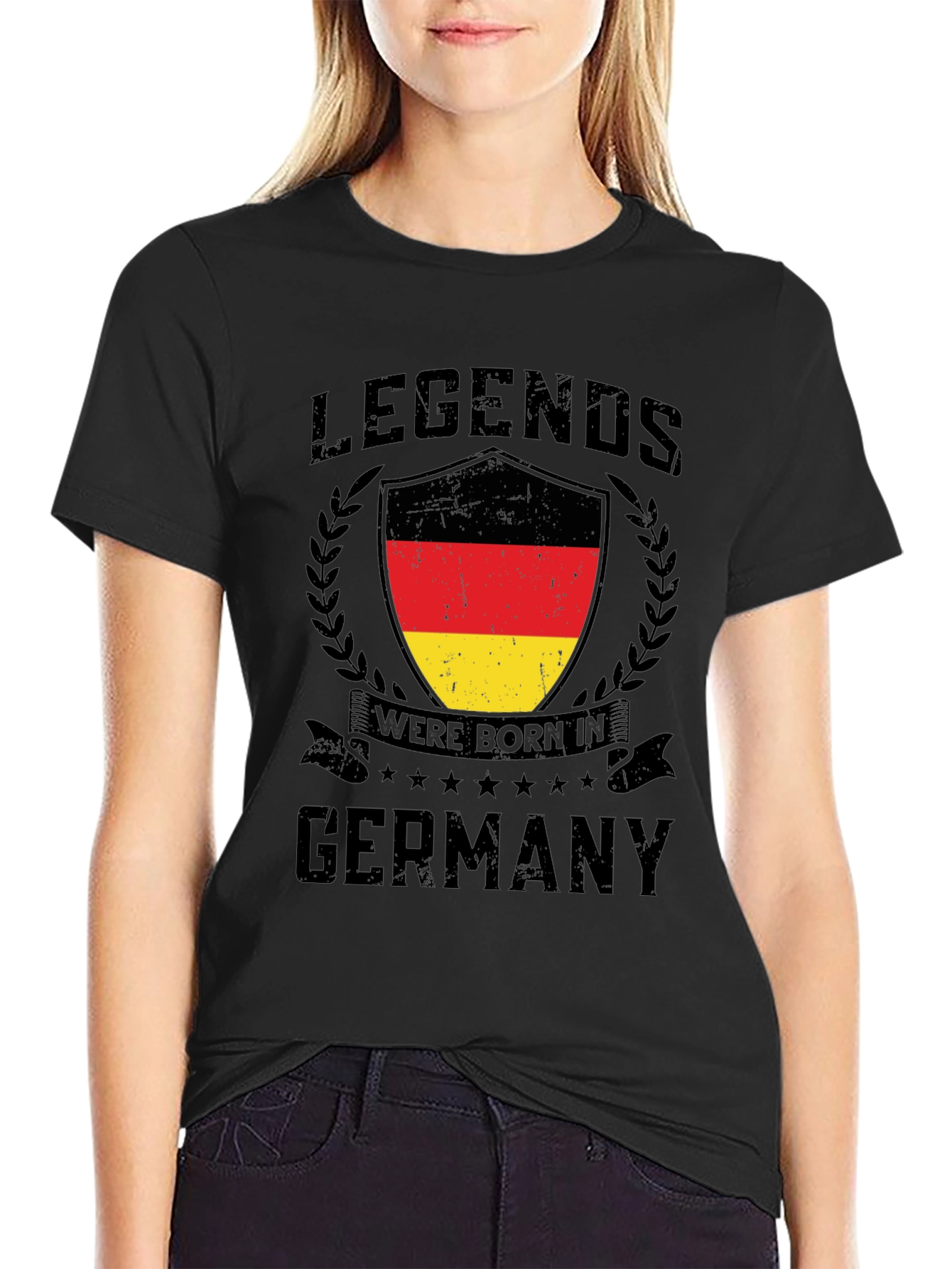 Legends Born in Germany Black T-Shirt