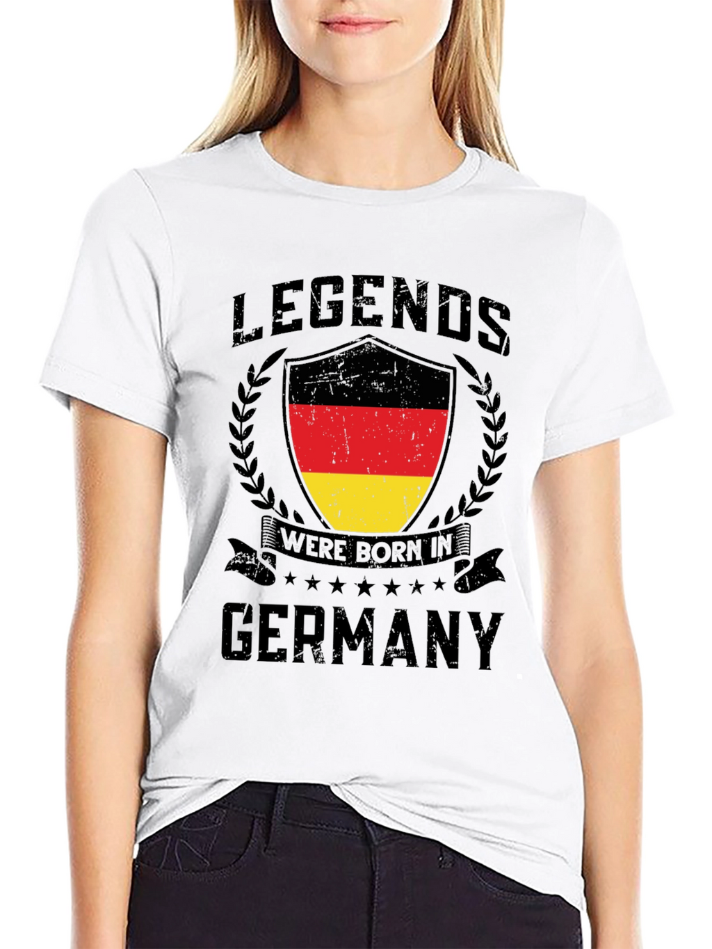 Legends Born in Germany Black T-Shirt