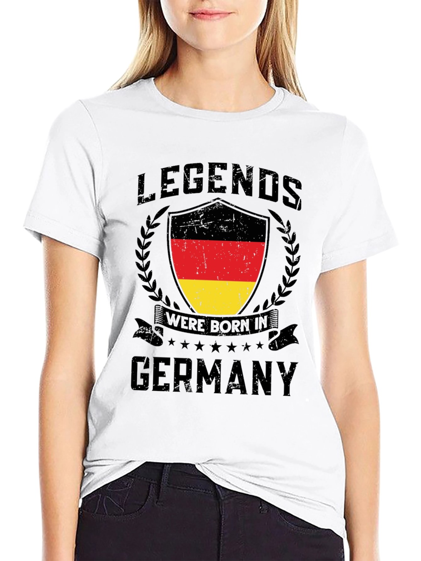 Legends Born in Germany Black T-Shirt