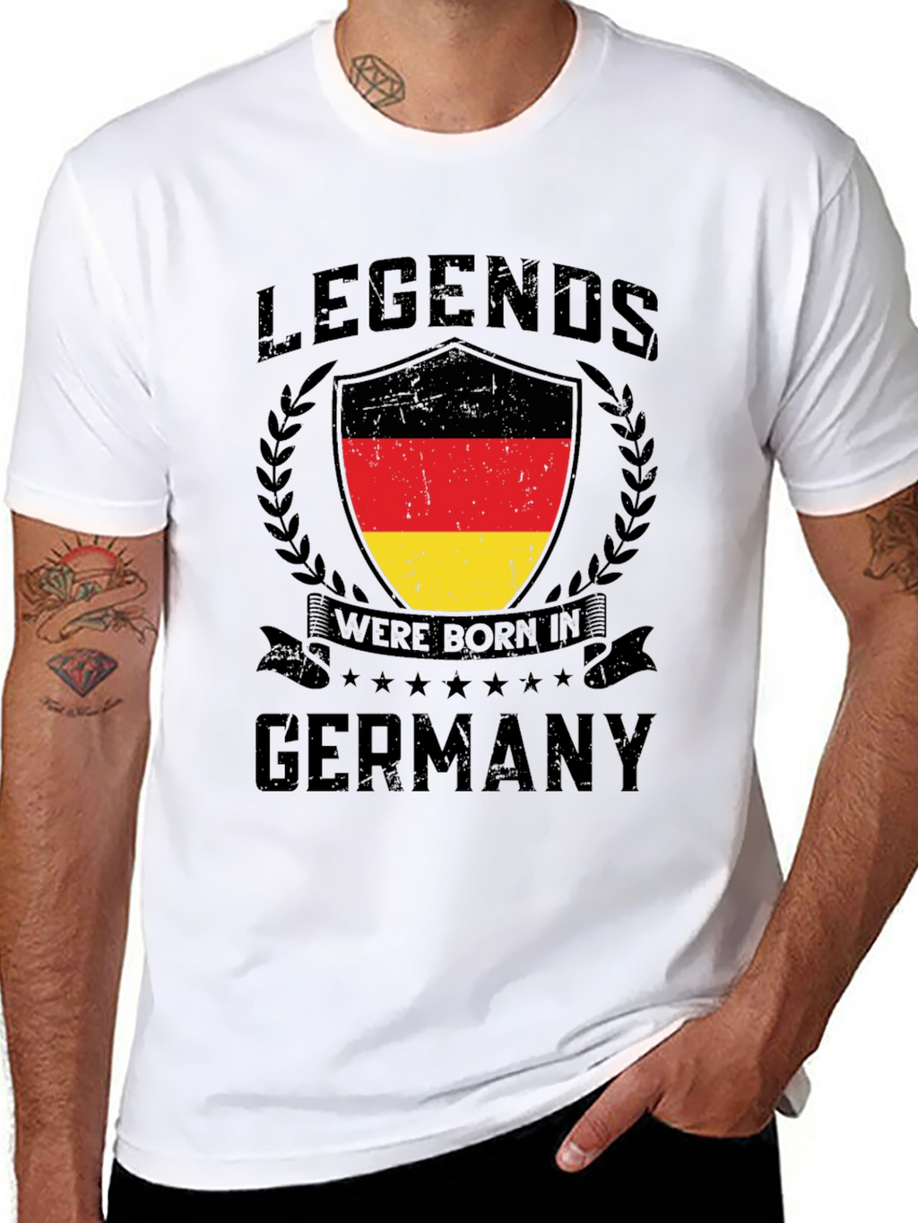 Legends Born in Germany Black T-Shirt
