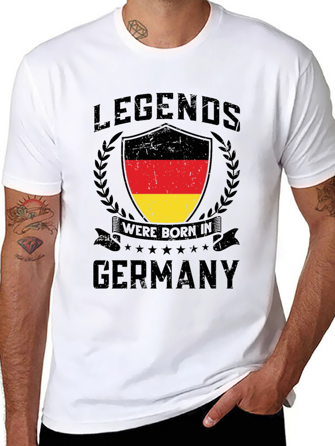 Legends Born in Germany Black T-Shirt
