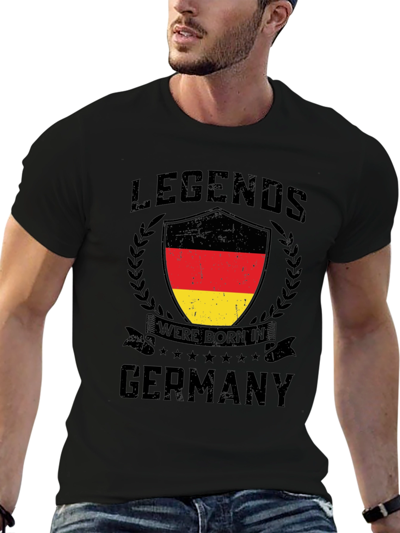 Legends Born in Germany Black T-Shirt