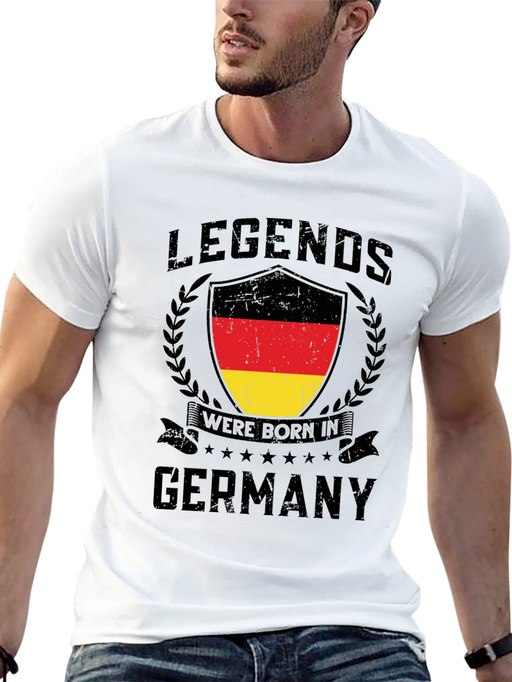 Legends Born in Germany Black T-Shirt