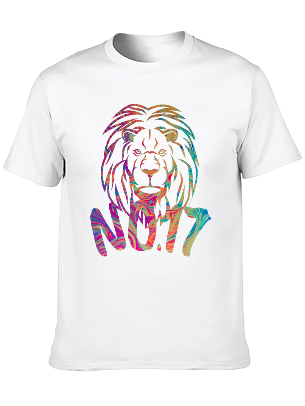 Psychedelic Lion Graphic Black T-Shirt