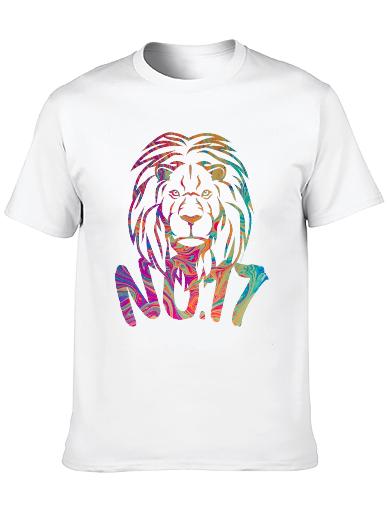 Psychedelic Lion Graphic Black T-Shirt