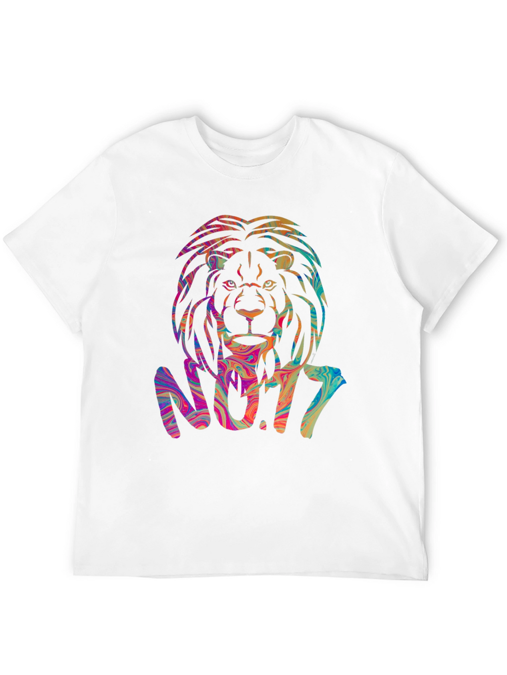 Psychedelic Lion Graphic Black T-Shirt