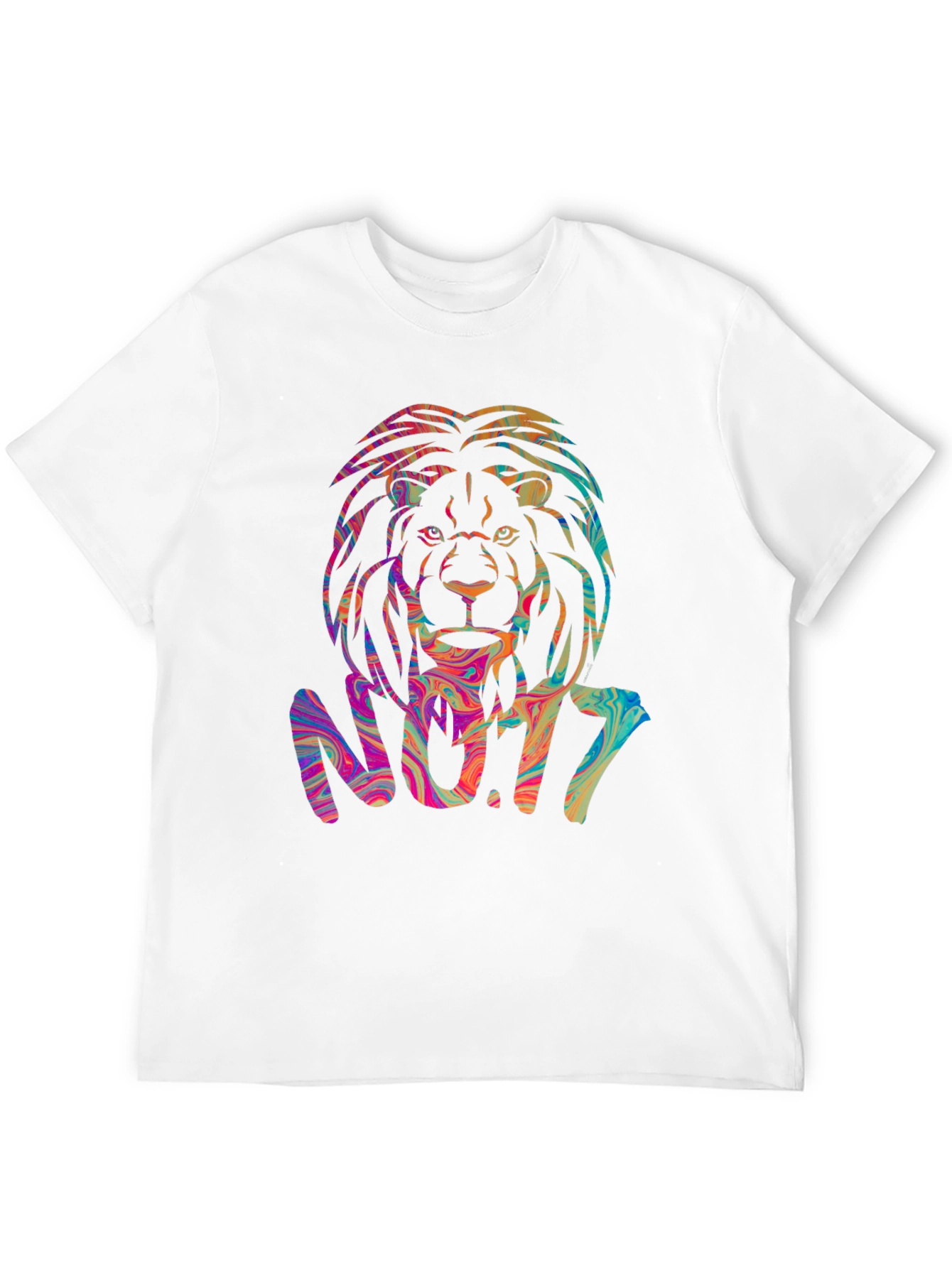 Psychedelic Lion Graphic Black T-Shirt