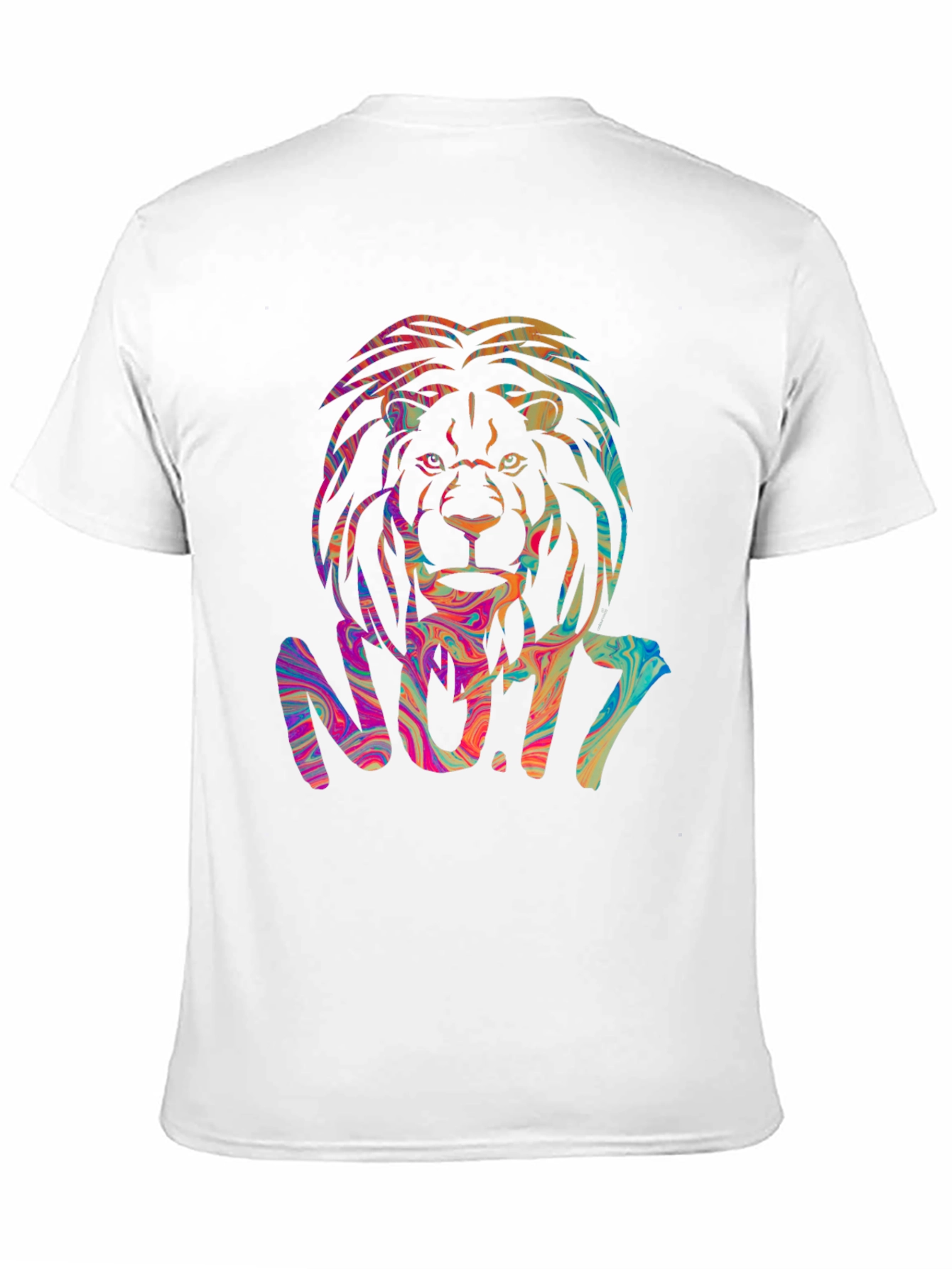 Psychedelic Lion Graphic Black T-Shirt