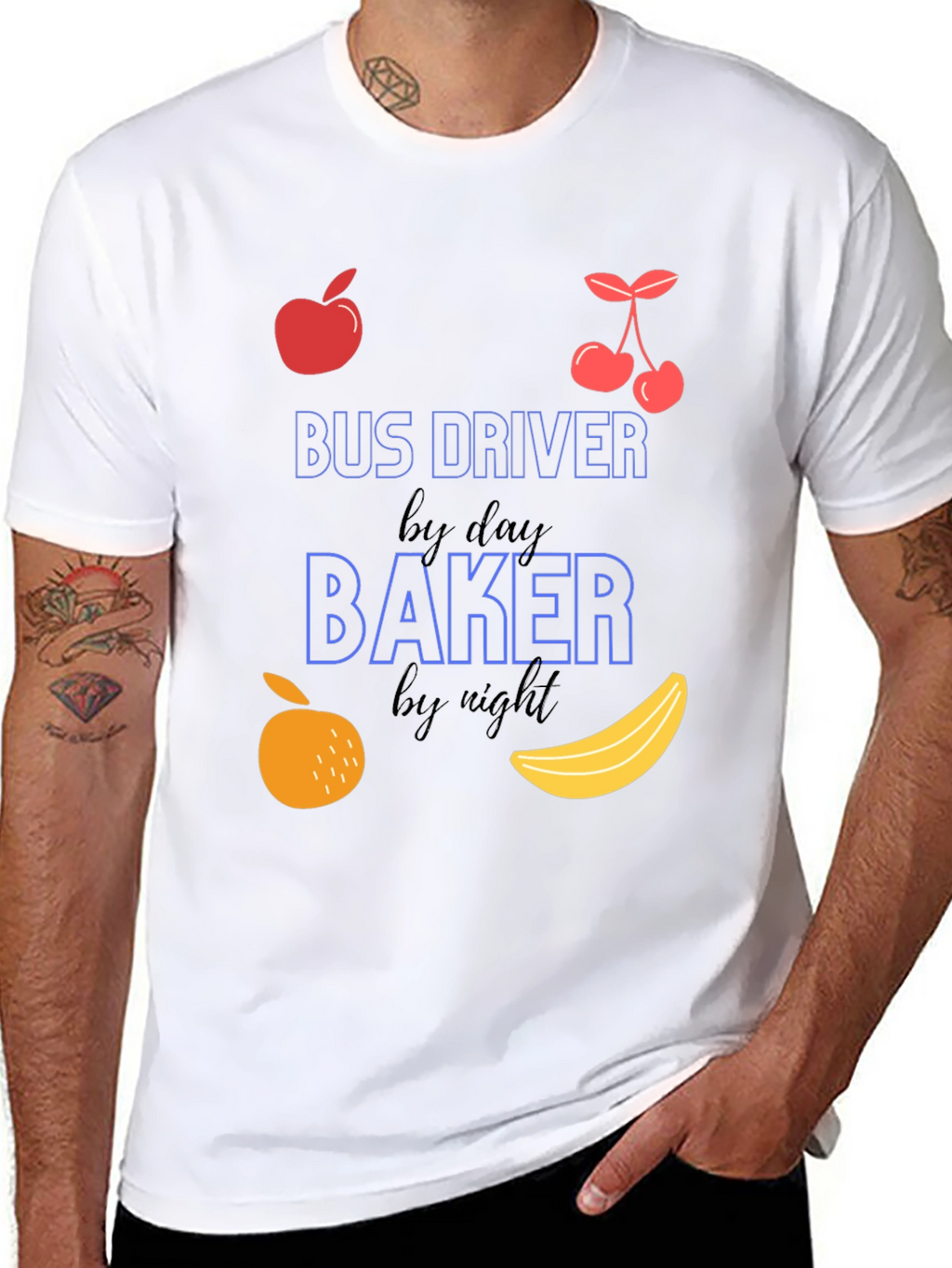 Bus Driver by Day Baker by Night Graphic Tee
