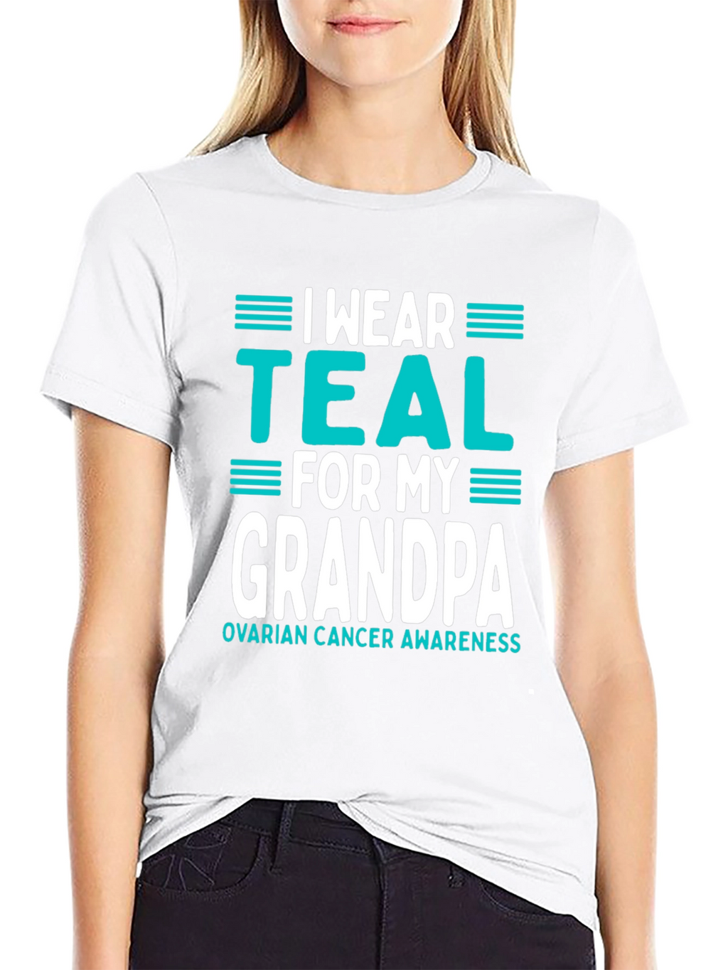 Teal Ribbon Grandpa Awareness T-Shirt