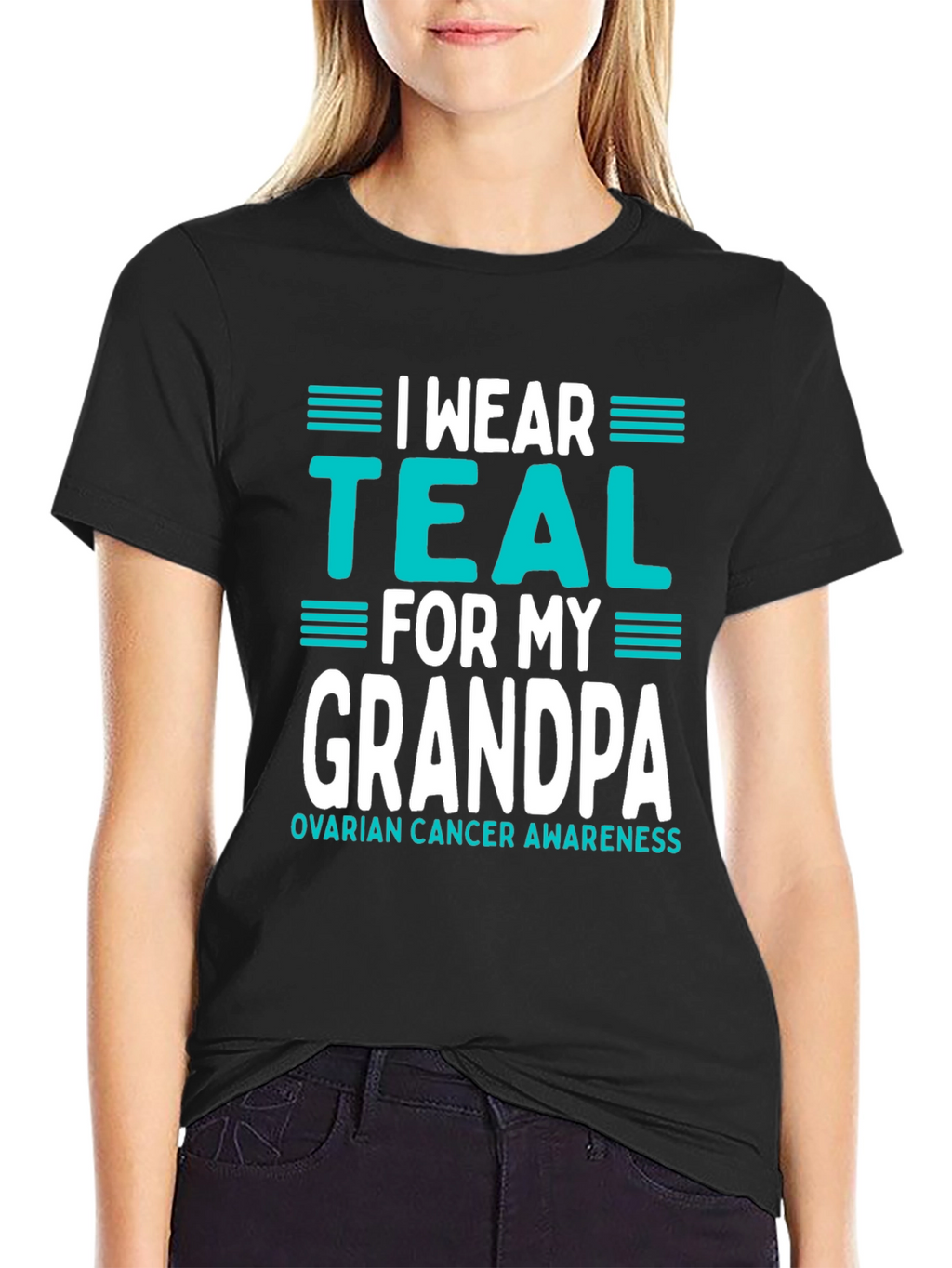 Teal Ribbon Grandpa Awareness T-Shirt