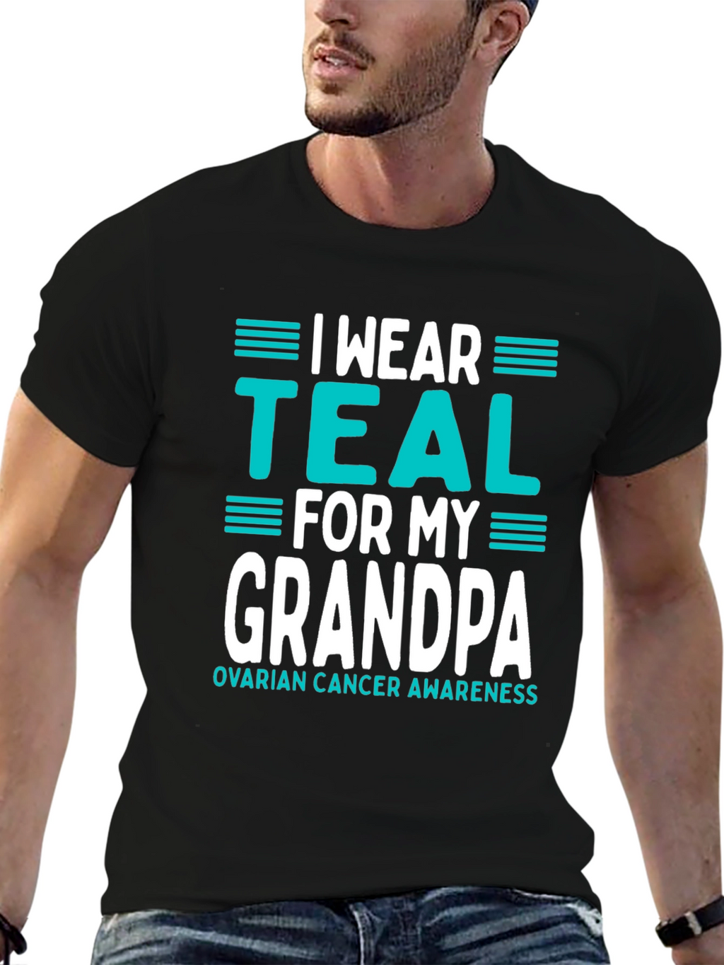 Teal Ribbon Grandpa Awareness T-Shirt