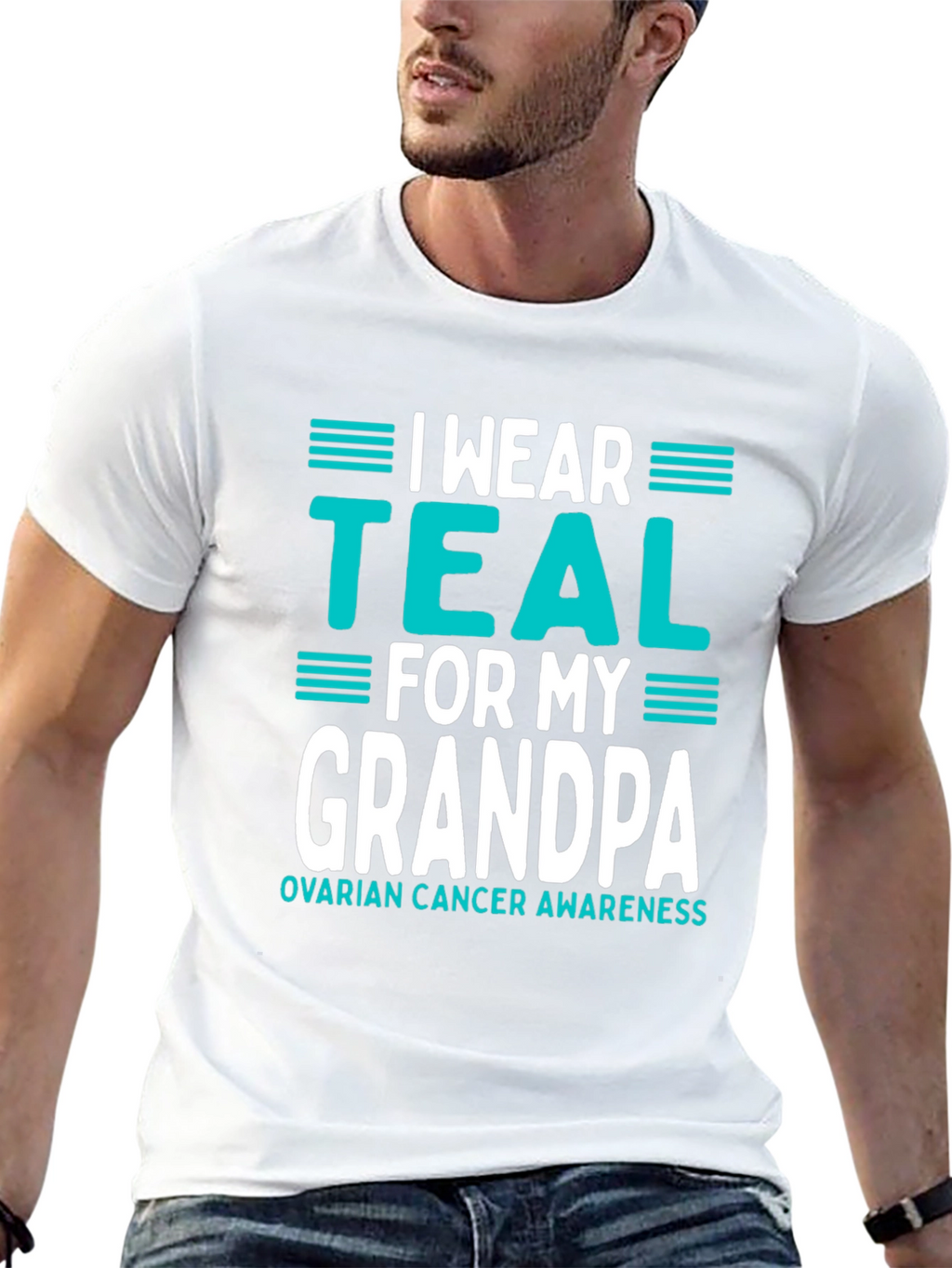 Teal Ribbon Grandpa Awareness T-Shirt