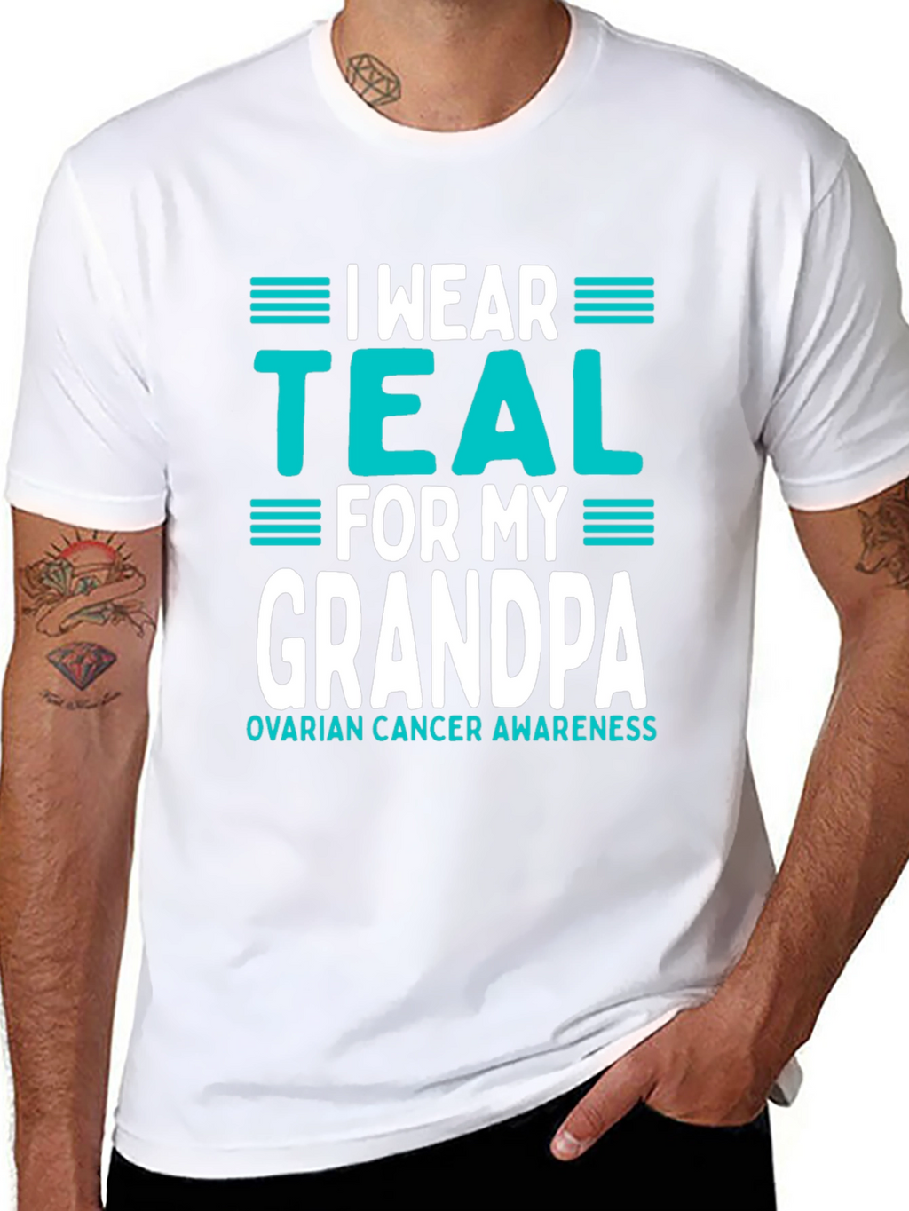 Teal Ribbon Grandpa Awareness T-Shirt