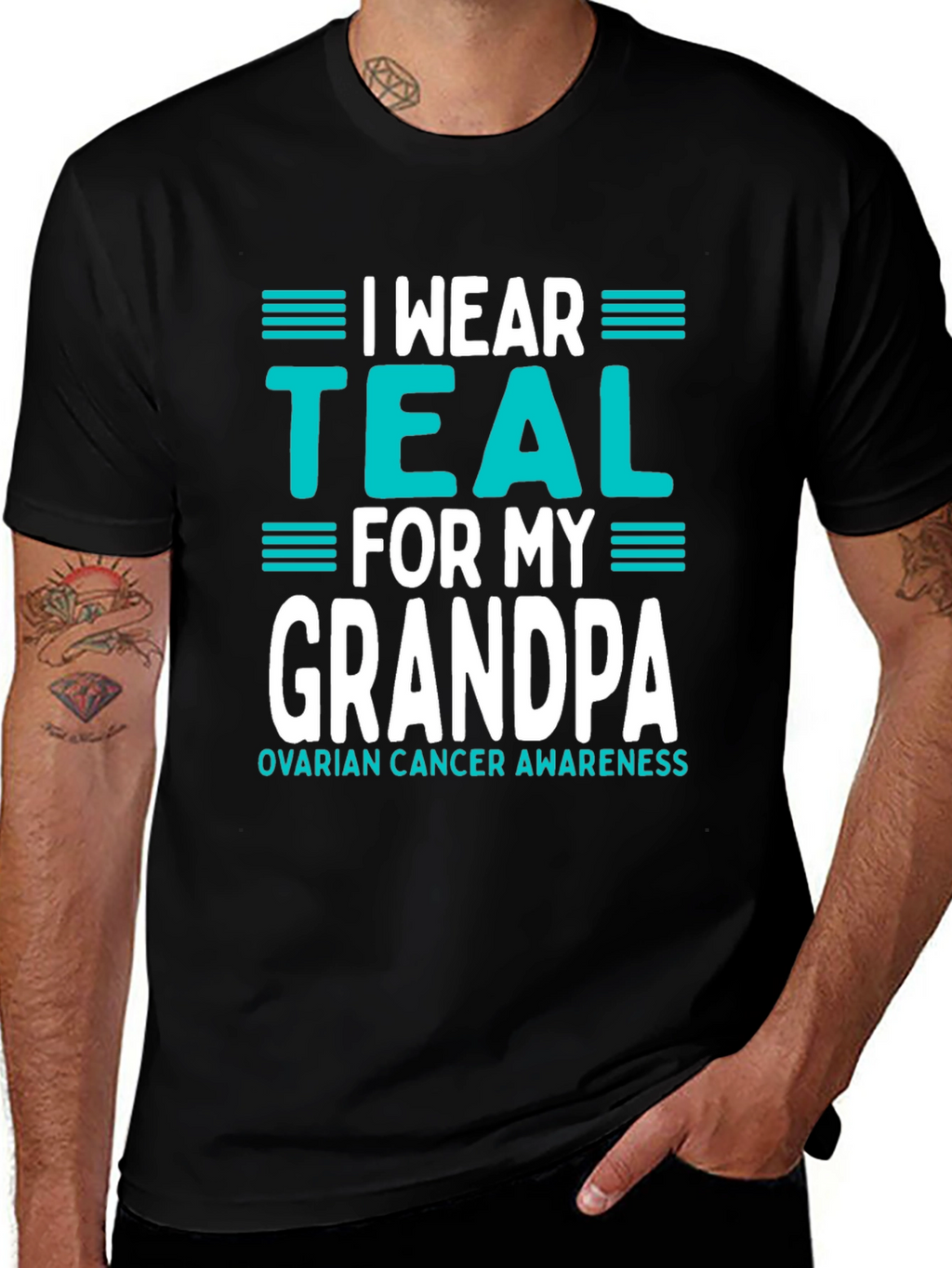 Teal Ribbon Grandpa Awareness T-Shirt