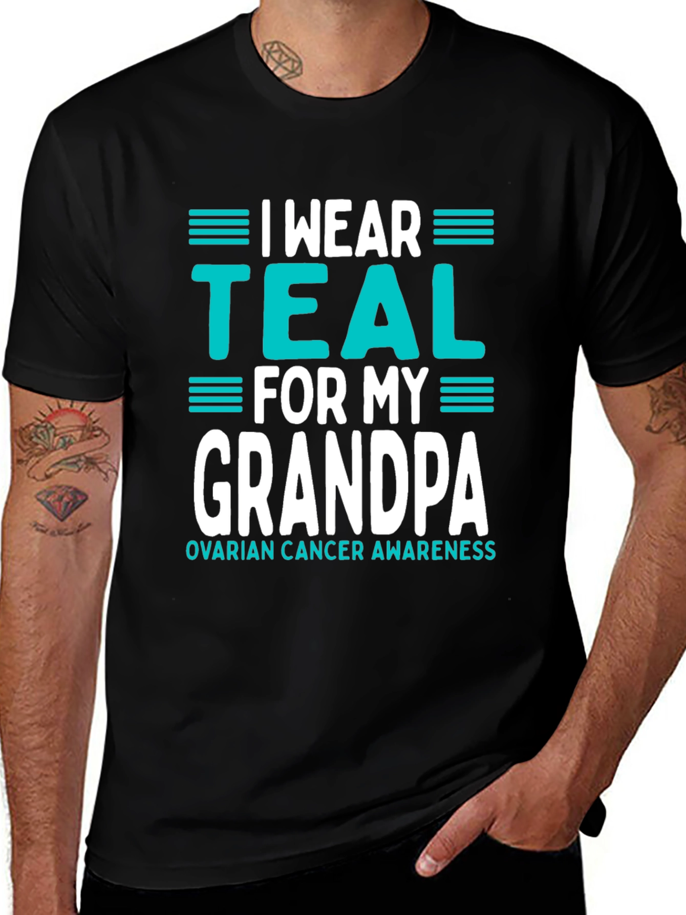 Teal Ribbon Grandpa Awareness T-Shirt