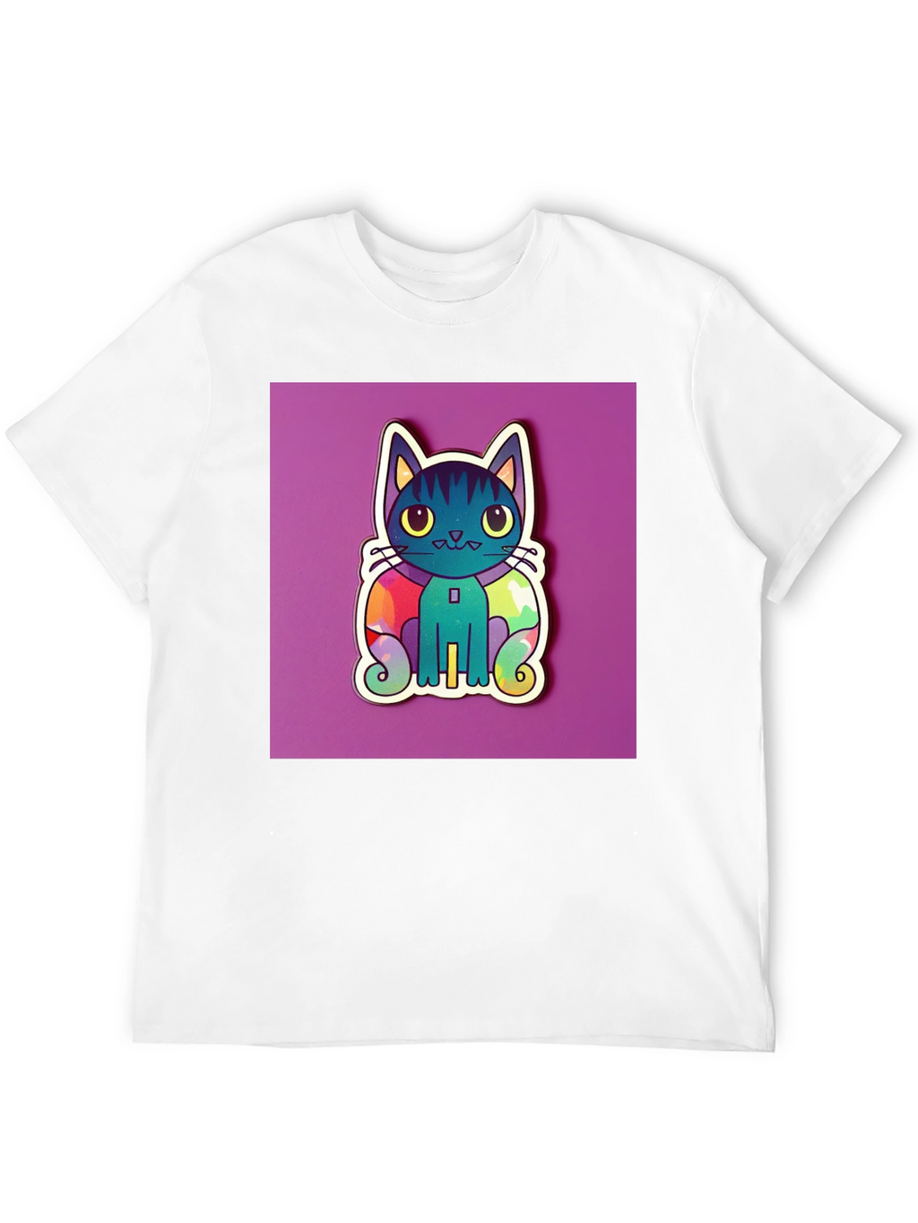 Cute Cat Graphic T-Shirt - Black
