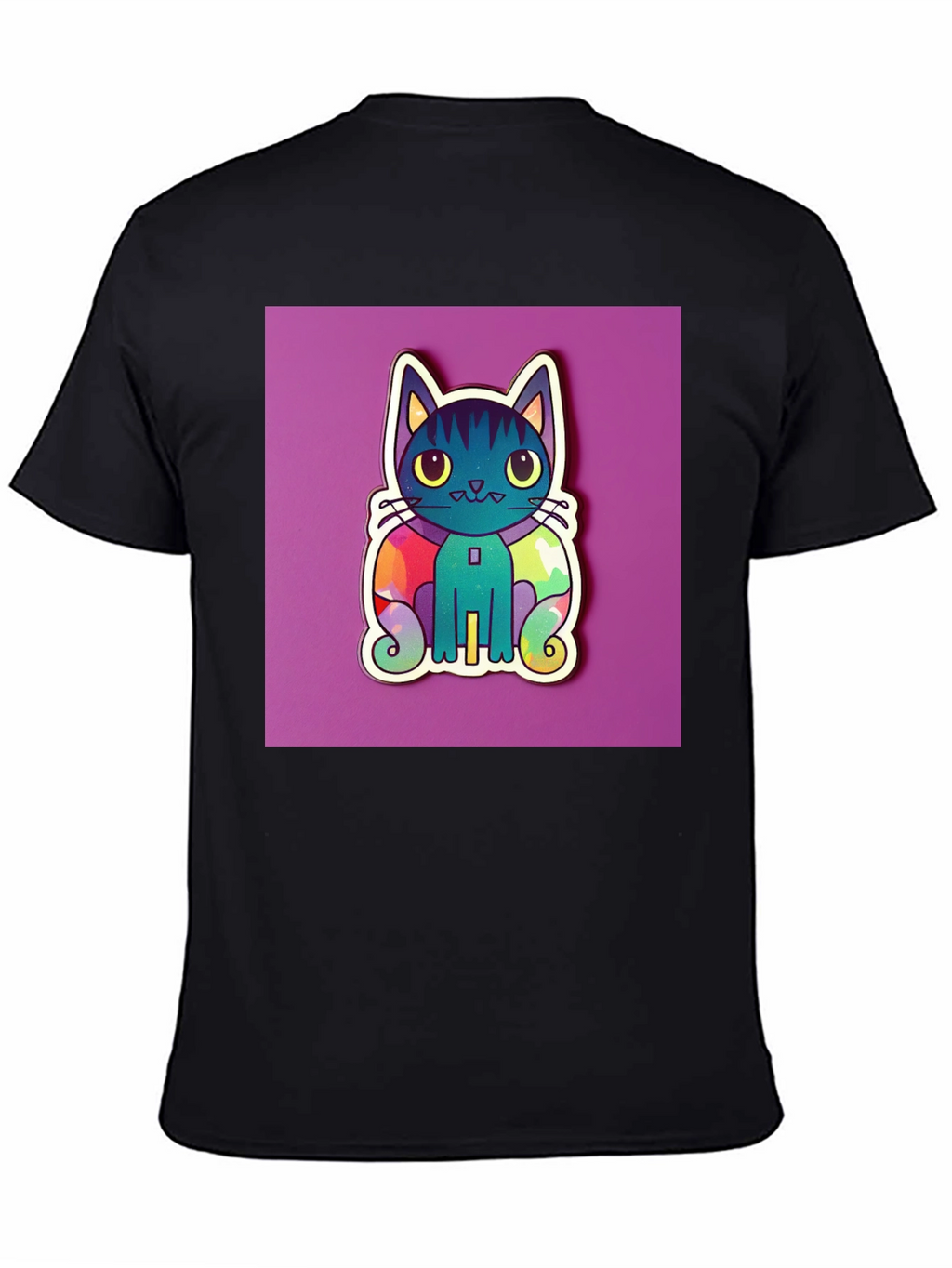 Cute Cat Graphic T-Shirt - Black
