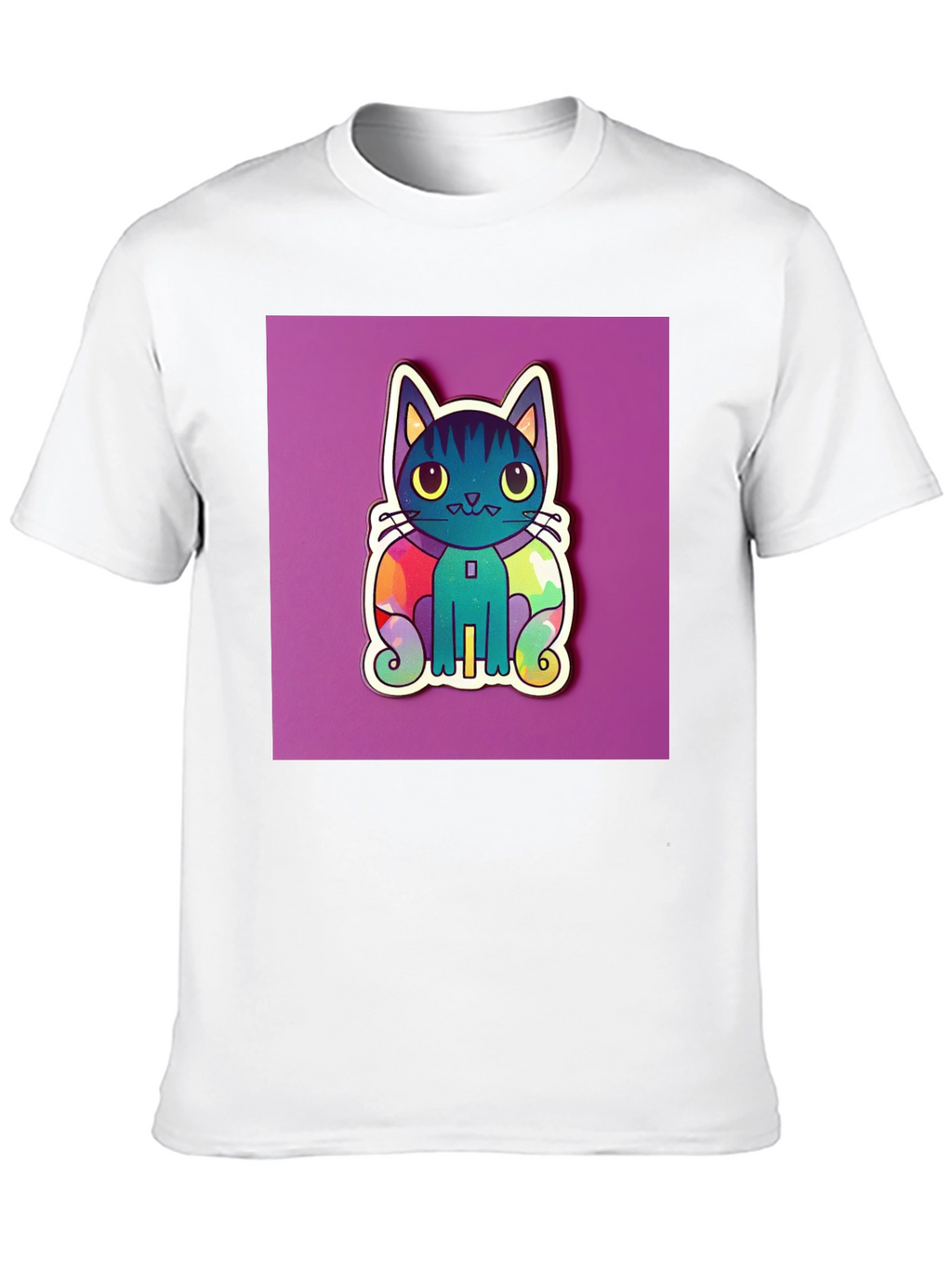 Cute Cat Graphic T-Shirt - Black