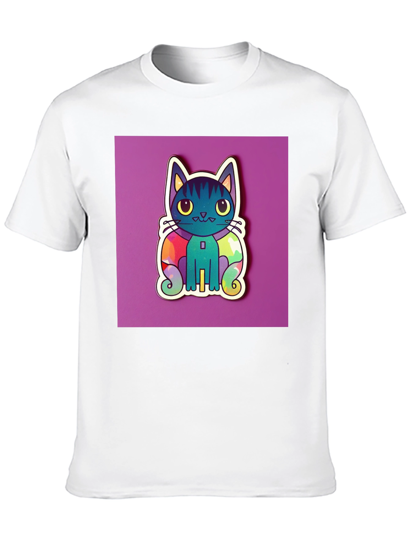 Cute Cat Graphic T-Shirt - Black