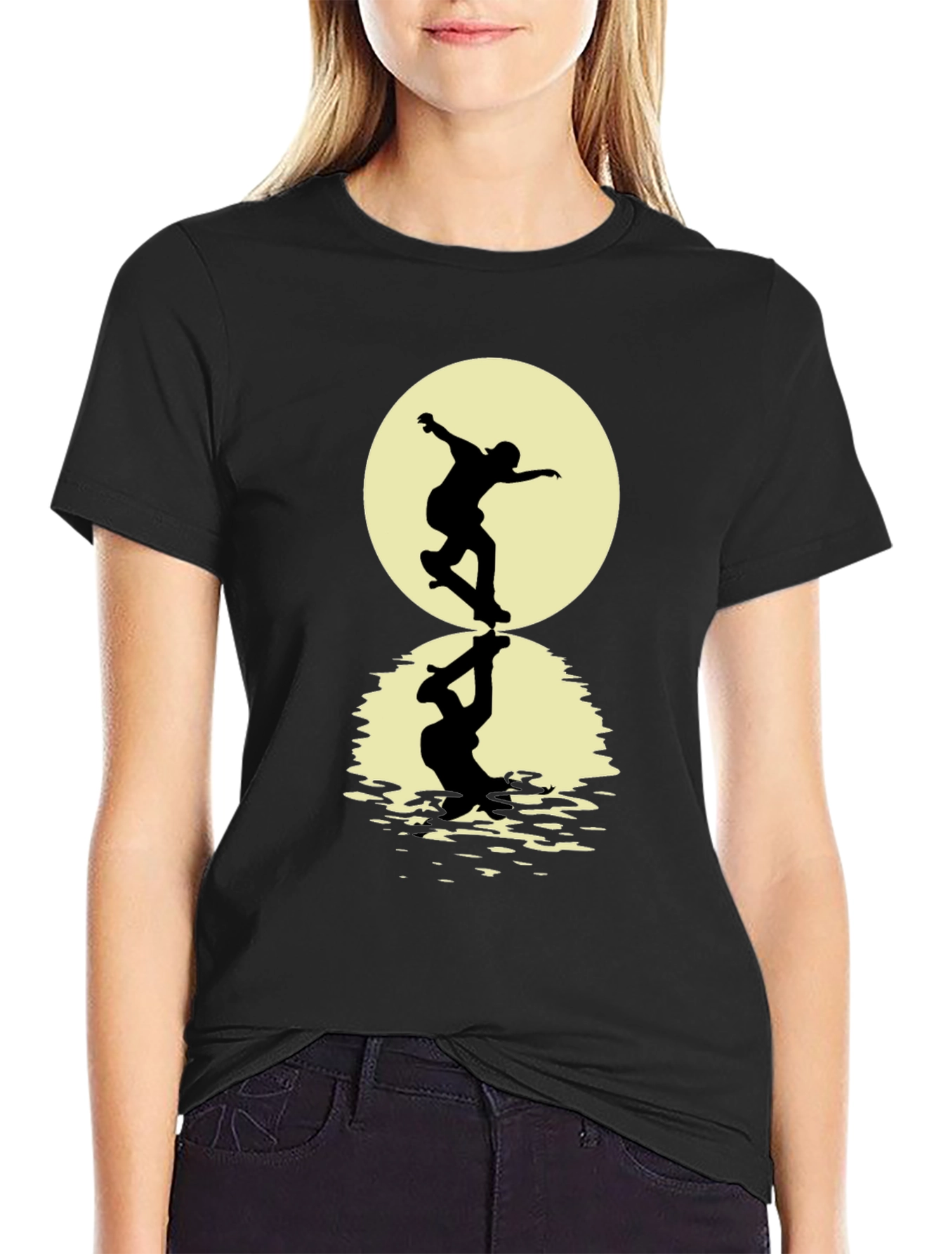 Skateboarding Silhouette T-Shirt - Black Graphic Tee