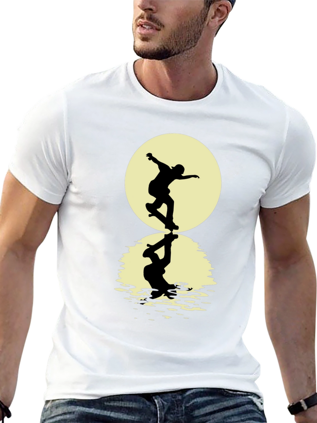 Skateboarding Silhouette T-Shirt - Black Graphic Tee