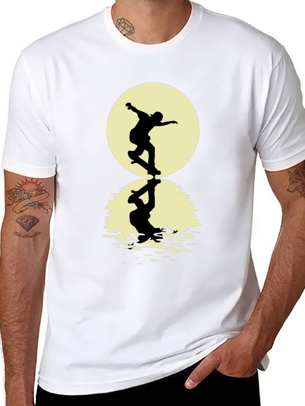 Skateboarding Silhouette T-Shirt - Black Graphic Tee