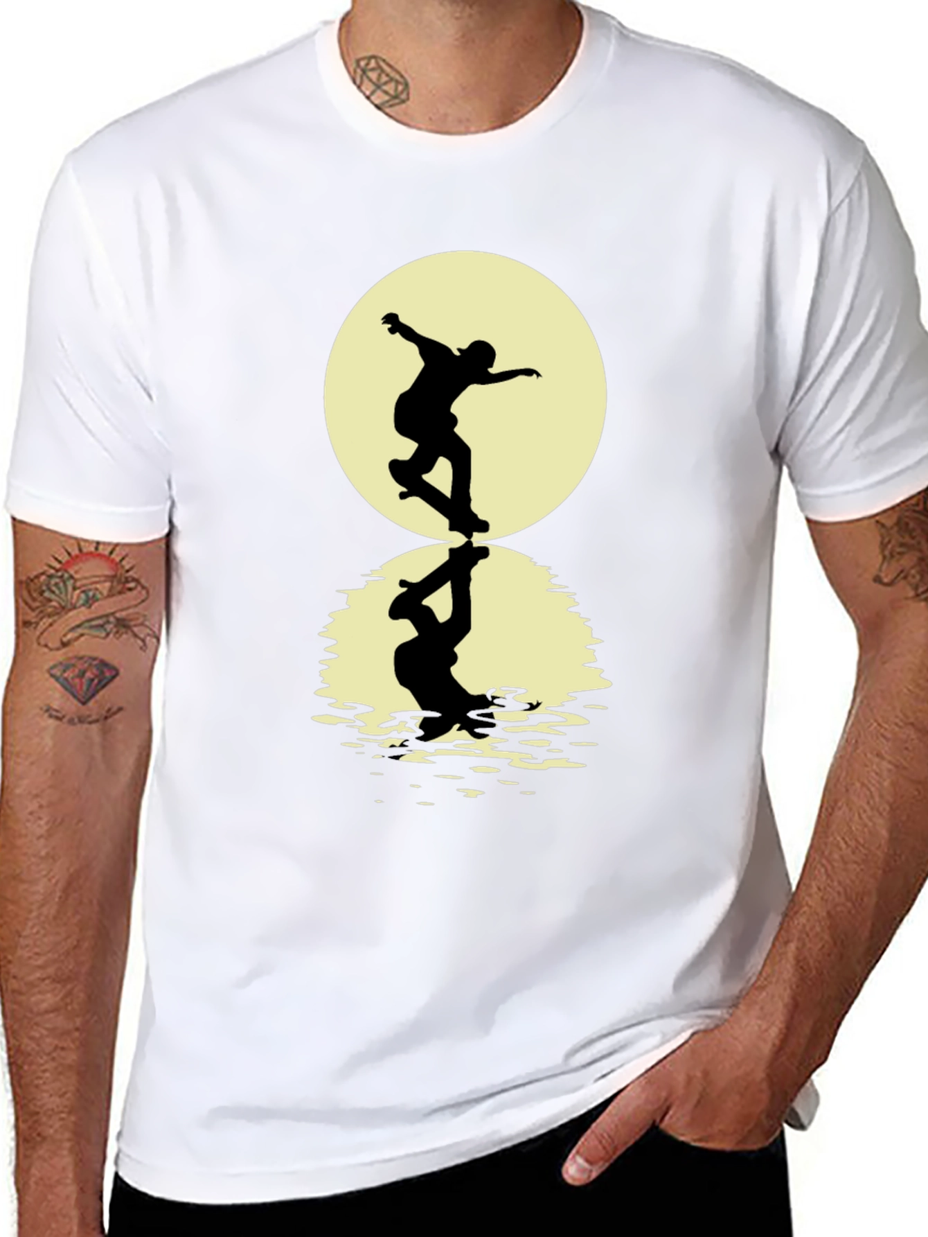 Skateboarding Silhouette T-Shirt - Black Graphic Tee