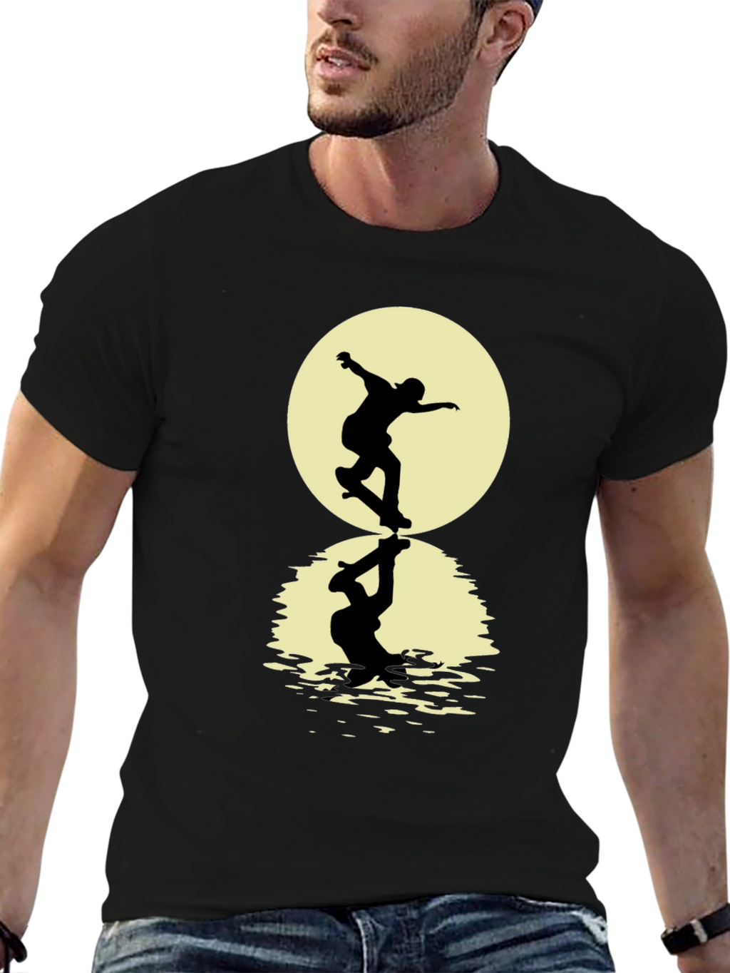 Skateboarding Silhouette T-Shirt - Black Graphic Tee
