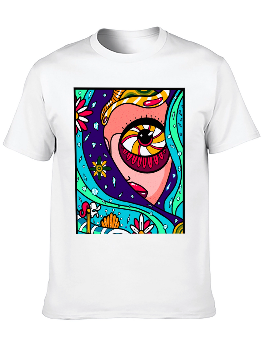 Eye-Catching Abstract Graphic Print Black T-Shirt