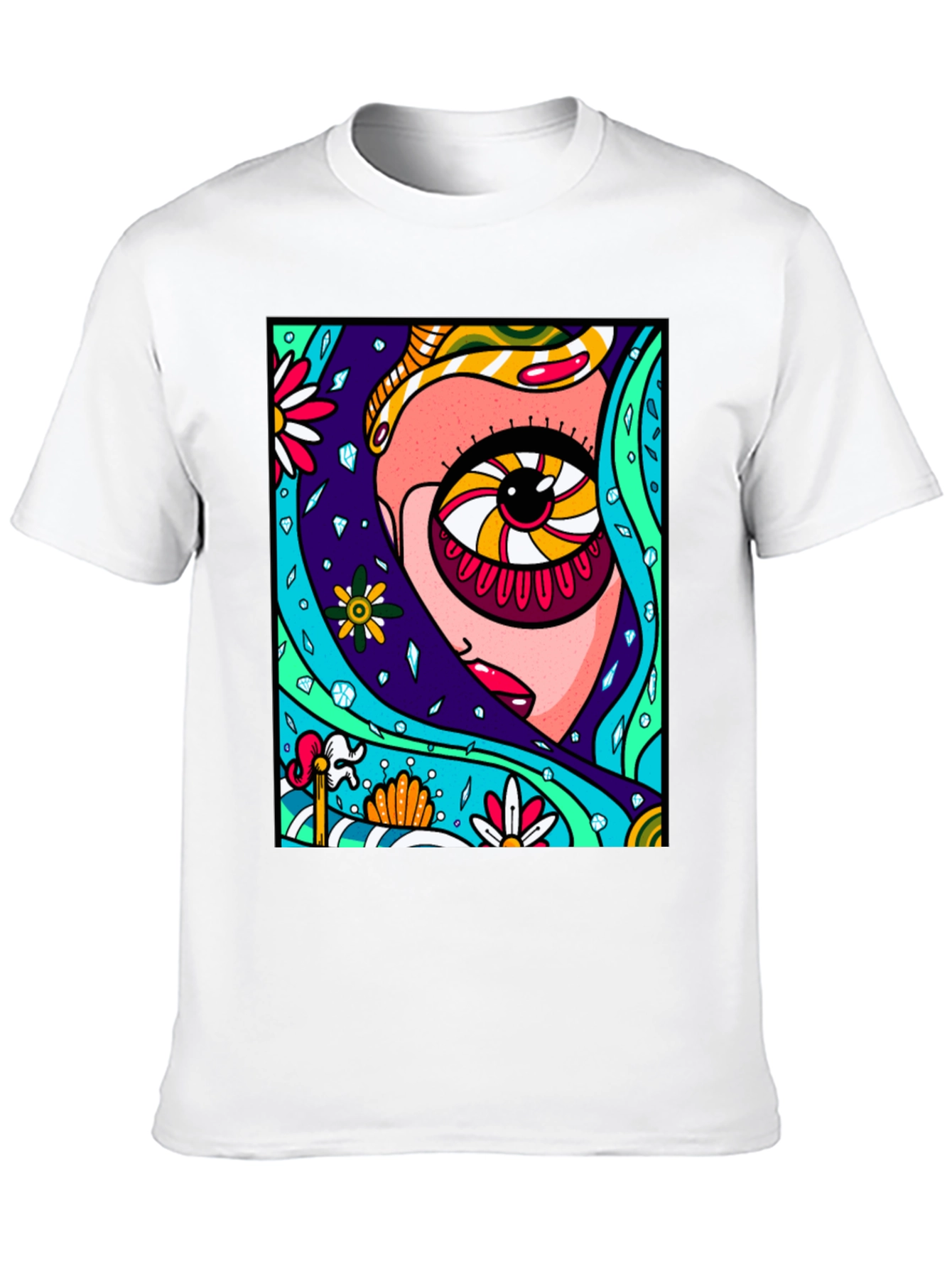 Eye-Catching Abstract Graphic Print Black T-Shirt