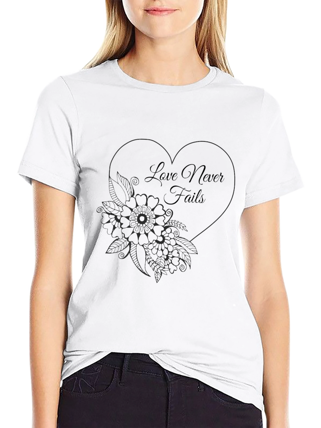 Love Never Fails Graphic Tee - Black