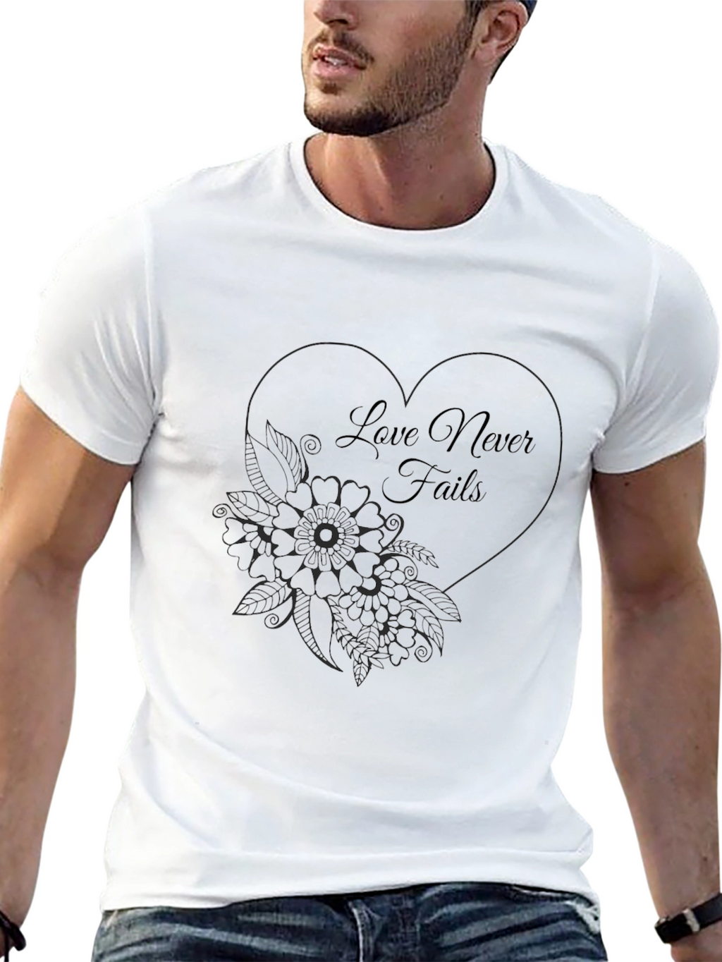 Love Never Fails Graphic Tee - Black